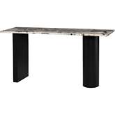 Stories Console Table in Polished Luna Marble & Black Steel